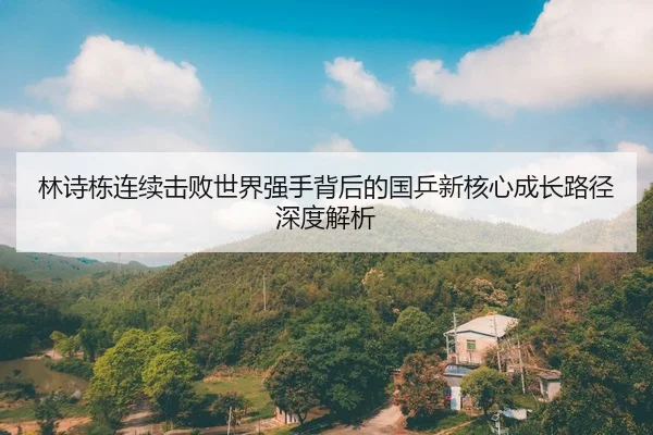 林诗栋连续击败世界强手背后的国乒新核心成长路径深度解析